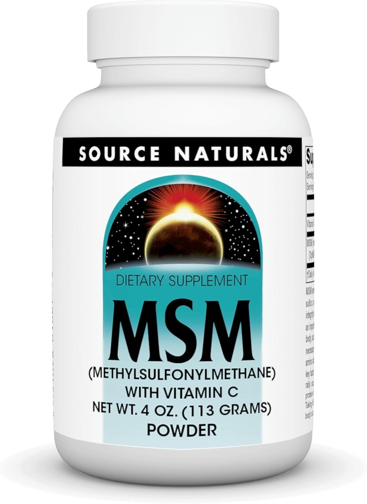Bron Naturals MSM (methylsulfonylmethaan) met vitamine C - poeder, 4 Ounce
