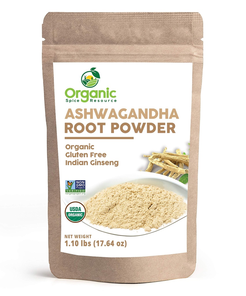 Poudre de racine d'Ashwagandha biologique - 1.10 lbs (17.64 oz)