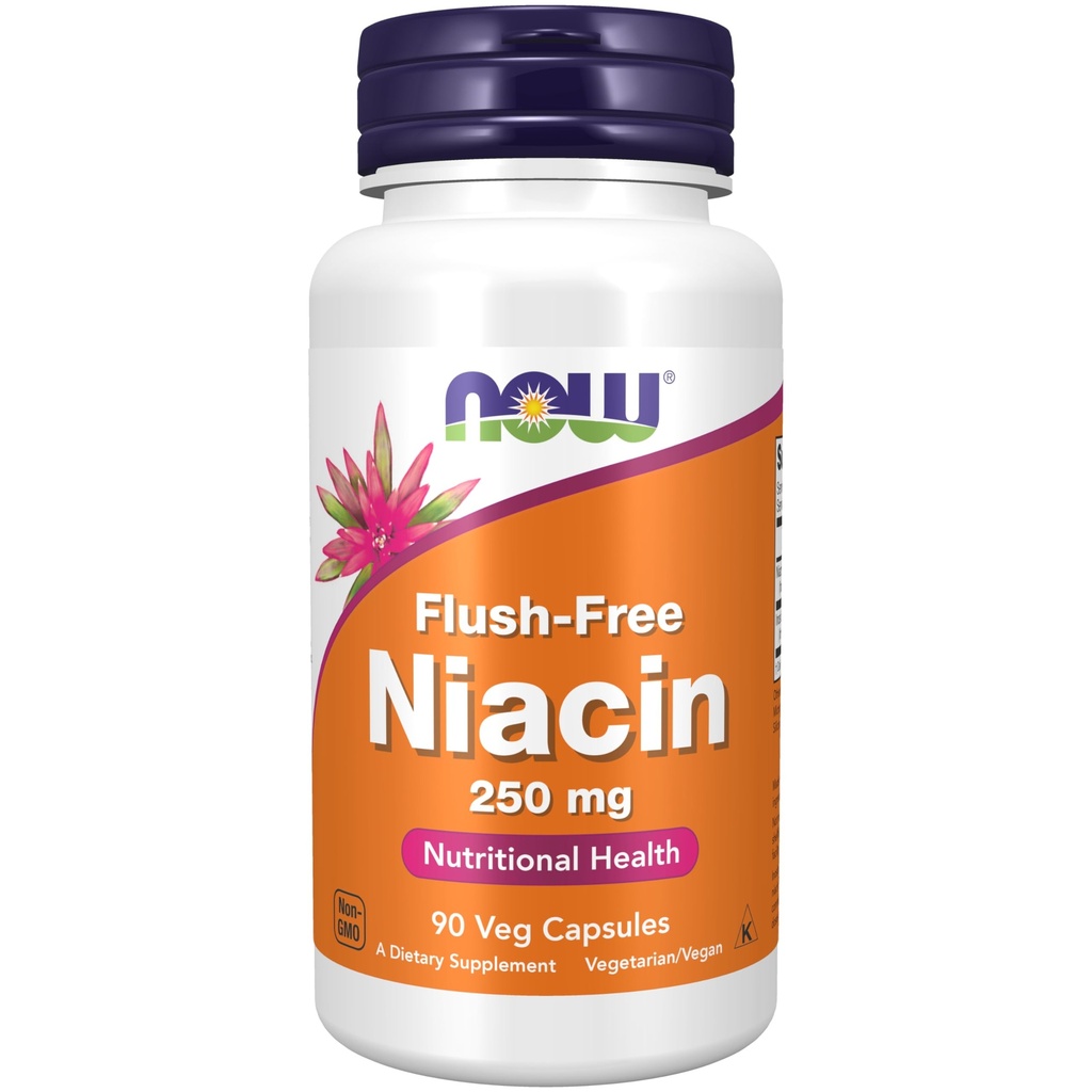 NOW Voedingssupplementen, Niacin (Vitamine B-3) 250 mg, Flush-Free, Nutritional Health, 90 Veg Capsules
