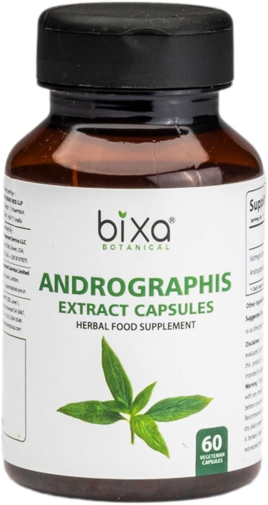 bixa BOTANIC Ayurvedic Natural Herbal Supplement Andrographis (Kalmegh) Extract 20% Andrographolide 