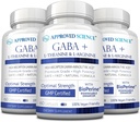 Goedgekeurde Wetenschap GABA+ - Bevorderen van kalmte, verbeteren van slaap, Boost Mood - GABA, L-Theanine, L-Arginine, Vitamine B6, BioPerine - Hoge Absorptie - 180 Capsules - Veganistisch