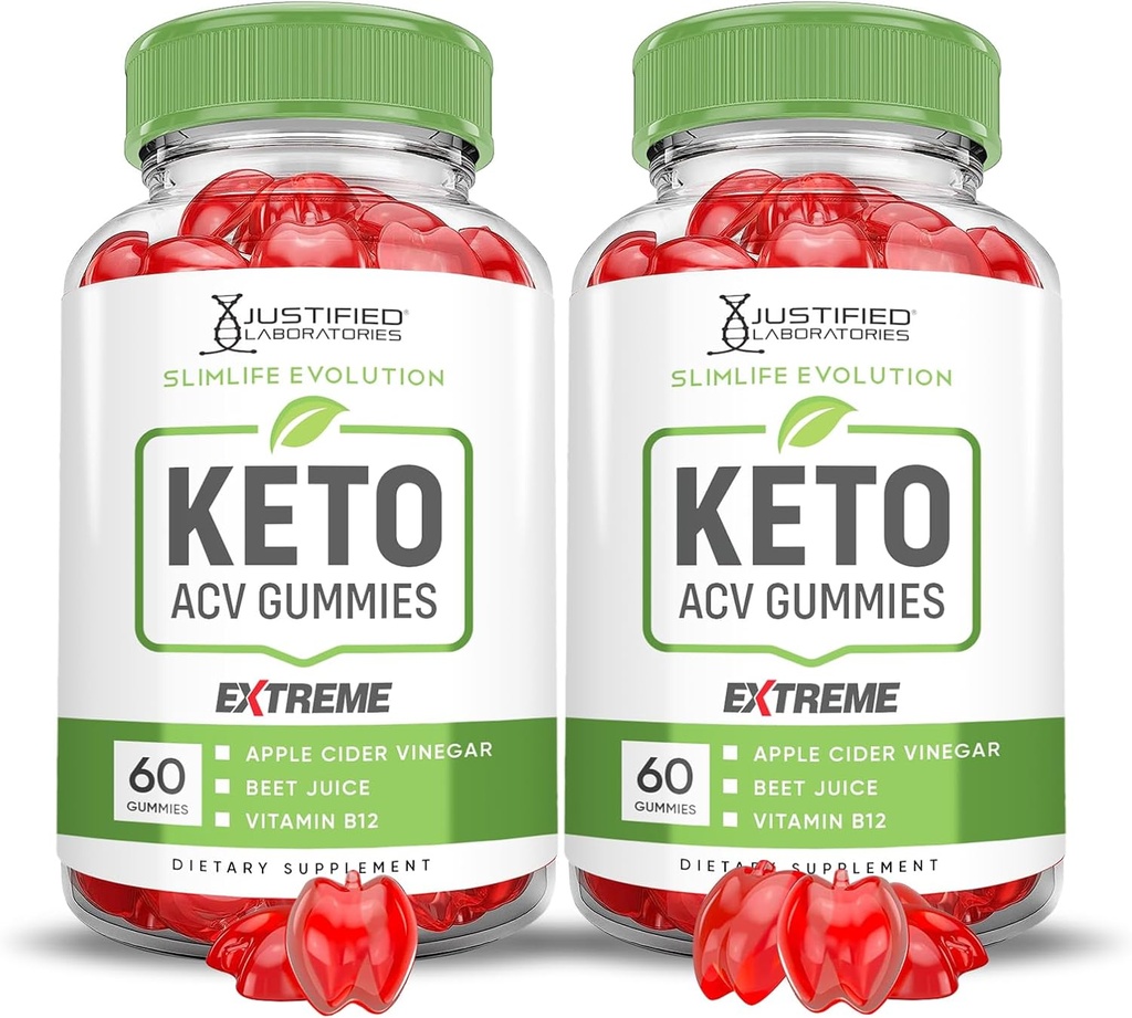 (2 Pack) Slimlife Evolution Keto ACV Gummies Extreme 2000MG Slim Life Evolution Keto Gummies Slimlife Keto Gummy Apple Cider Vinegar Geformuleerd met granaatappel Beetsap Poeder B12 120 Gummies