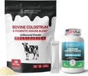 Poudre de supplément de colostrum pour Gut, Immune Santé et Absorption Nutritif, 30 portions + gélules monohydratées de créatine pour fabricant de muscles