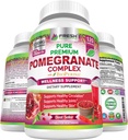 Premium Granaatappelsap Poeder Supplement 1200mg, Ondersteunt gezonde bloeddruk, gewrichten, huid en antiveroudering met bioperine zwarte peper, krachtige antioxidant met vitamine C & K, 120 Vegan Capsules