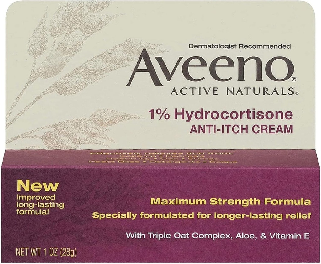 Aveeno 1% Hydrocortison Anti-Itch Cream, 1 Oz (verpakking van 3)