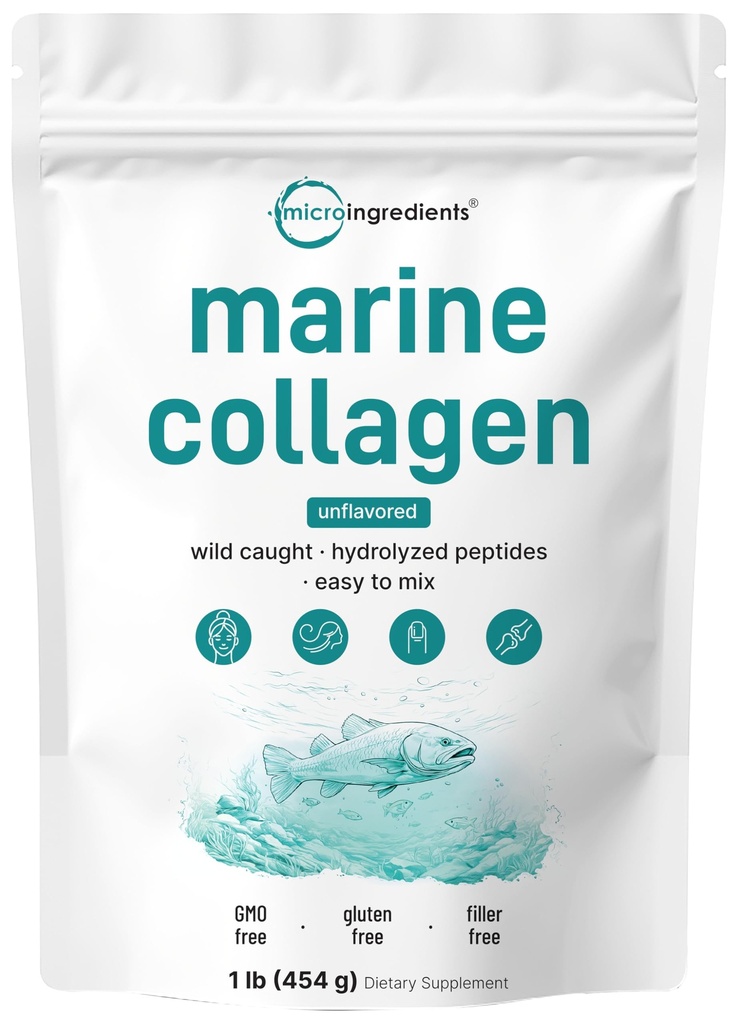 Micro Ingrediënten Marine Collagen Peptides Powder, 1 lb 