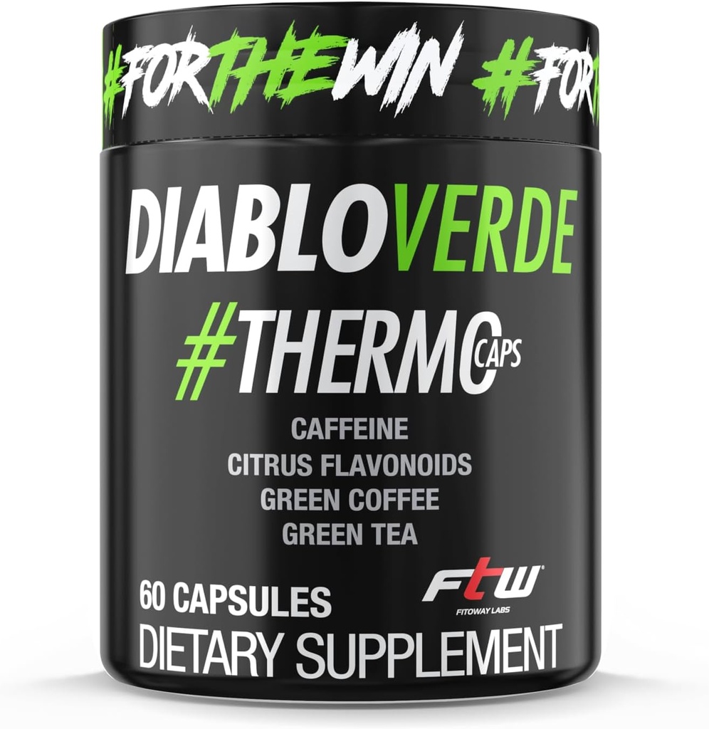 Diablo Verde Thermo Caps - 395mg cafeïne, Citrus, groene koffie, groene thee - 60 capsules, 60 porties