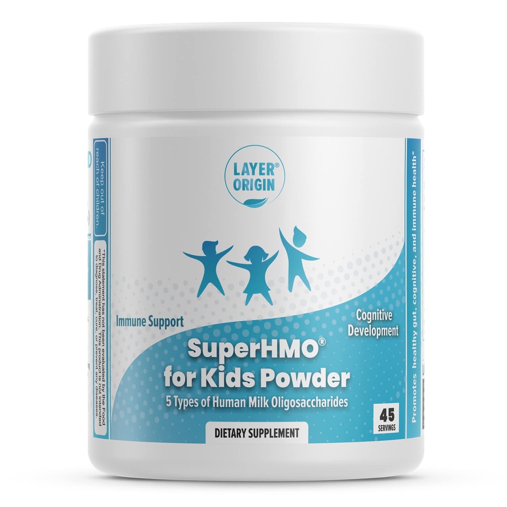SuperHMO Prebiotic Mix voor kinderen - 5 HMO's voor darm, spijsvertering en cognitieve gezondheid, poeder, 45 porties