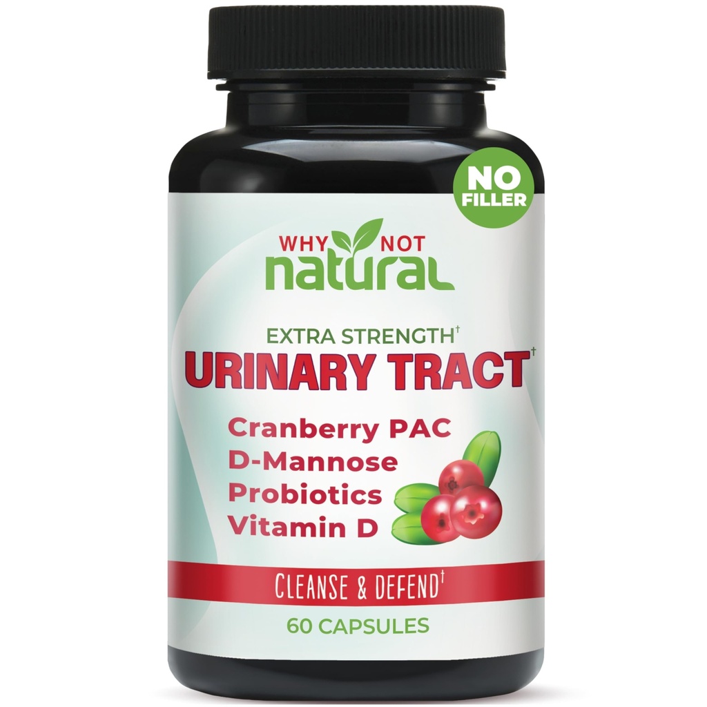Waarom niet Natuurlijke 5-in-1 UTI pillen met D Mannose, Cranberry PAC Extract, Probiotica en Vitamine D - Urinaire gezondheid Formule voor vrouwen en mannen