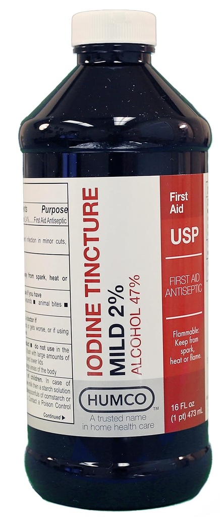 Humco Jodium Tinctuur Mild 2%, USP, 16 oz.