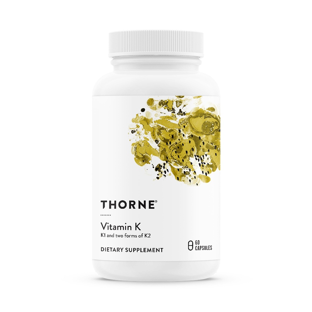 THORNE - Vitamine K - Vitaminen K1 en K2 (als MK-4 en MK-7) Supplement - Ondersteunt sterke botten* - Klinisch bestudeerde ingrediënten - Gluten, zuivel en sojavrije - 60 porties