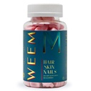 WEEM Hair Skin and Nails Gummies - Ondersteunt gezond haar - Vegan biotine vitamines voor vrouwen en mannen Ondersteunt snellere haargroei, sterkere nagels, gezonde huid, extra sterkte (1)