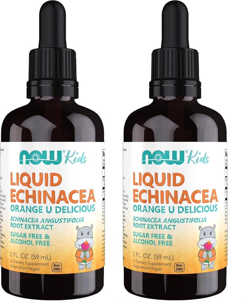 NU Supplementen, Kinderen Liquid Echinacea met Dropper, Immuun Systeem Ondersteuning, Geformuleerd voor kinderen, 2 Fl Ounce, Verpakking mei Vary (Pack of 2)