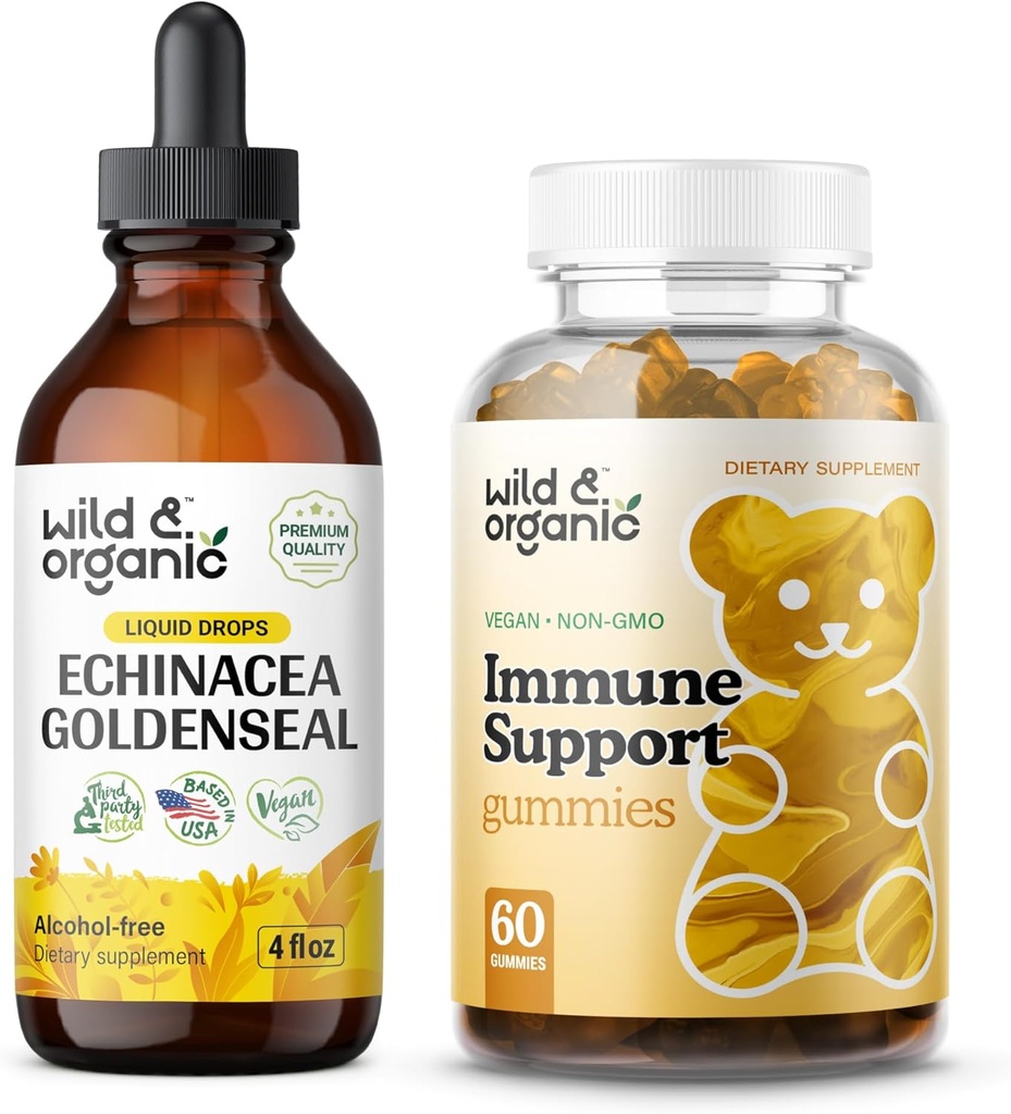 Wild & Organic Echinacea Goldenseal Tinctuur 4 fl oz & Immune Support Gummies