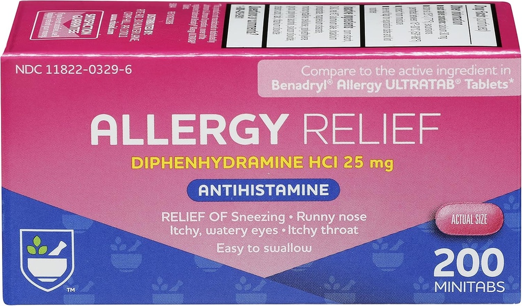 Rite Aid Antihistamine Allergie Relief with Diphenhydramine 