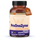 WellnessOne ProOneZyme Digestieve Enzymen Supplementen - Systemische Proteolytische Enzymen voor Digestie, Gut Health, Gas Relief & Bloating - Bevat Bromelain, Nattokinase, Protease & More - 90 Capsules