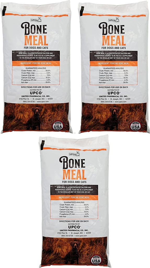Bone Meal Poeder voor honden en katten 3 Pack Totaal 3 Ponden van Upco Made in USA