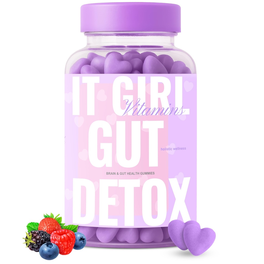Gummies de santé Gut pour les femmes - Detox quotidien + Superaliments, Probiotiques 6Bill CFUs, Enzymes digestifs, Bloating Relief, Métabolisme, Perte de poids, Cerveau, Mood, Balance hormonale, Beauté, Vegan, Kosher, 60ct