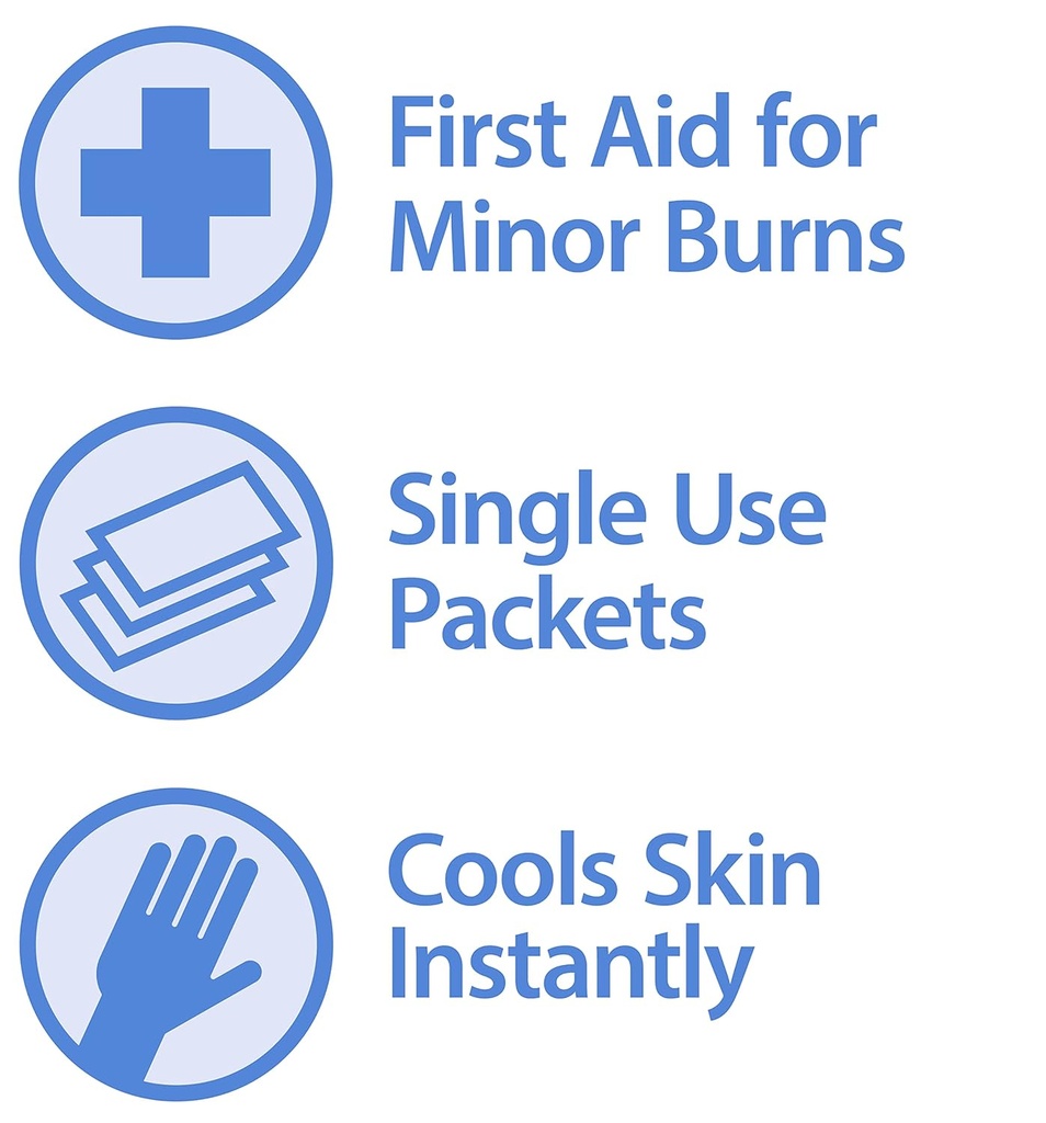 Globe First Aid Burn Gel met Aloë 0.9g Packets, (box van 144) Advanced First Aid Gel voor tijdelijke verlichting van kleine brandwonden, snijwonden en scrapes