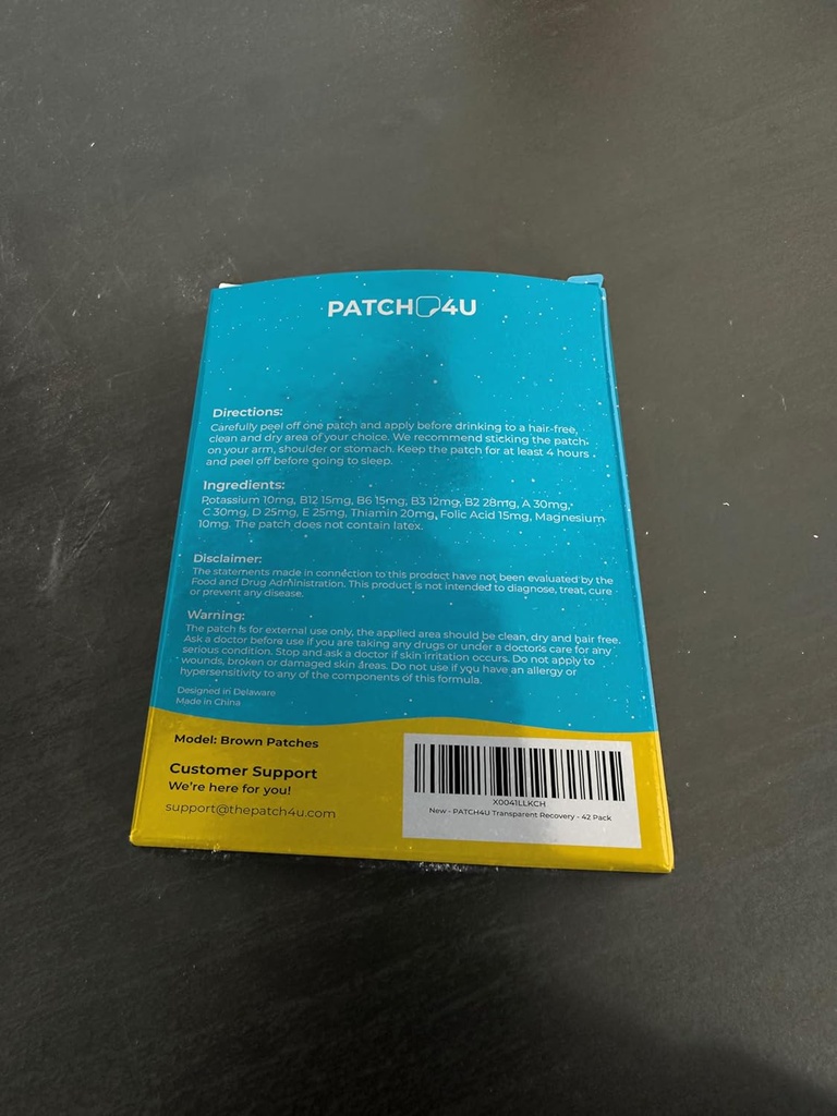 Party Recovery Patches 42 Pack - Wake Up Refreshed & Energized with our 100% Natural Ingredients Patch - Skin-Friendly & Waterproof - Apply before Drinking - Enhanced Morning Formula