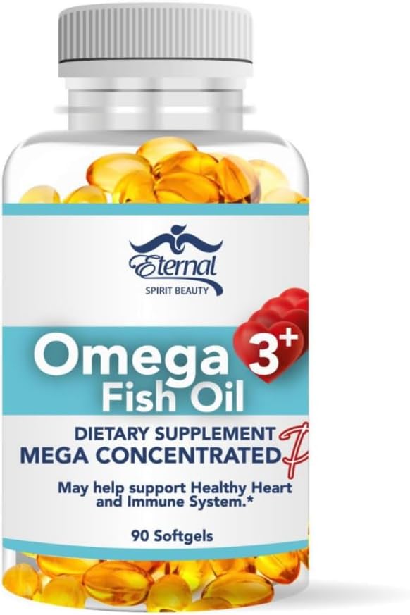 Eternal Spirit Beauty Omega-3 Visolie High-Potency EPA & DHA Supplement for Heart, Brain & Immune Support Mega-onbewerkt Formule 60 Softgels