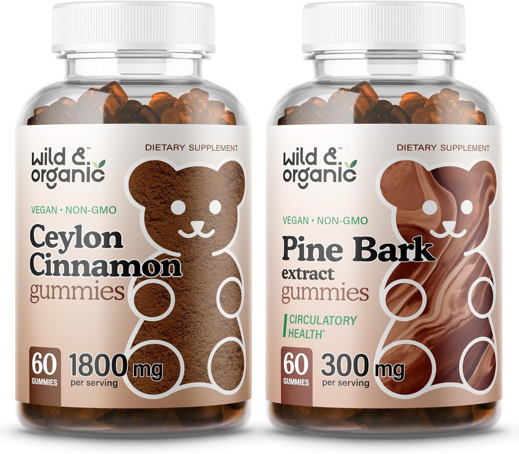 Gommies de cannelle et de pins sauvages et biologiques