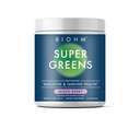 BIOHM Super Greens, Green Superfood Powder (8,5 Oz, 30 Servings) Antioxidant Veggie Powder & Smoothie Mix, 34 Superfoods & Spirulina, Digestieve Enzymen, Prebiotica en Probiotica, Gemengde Berry Flavor