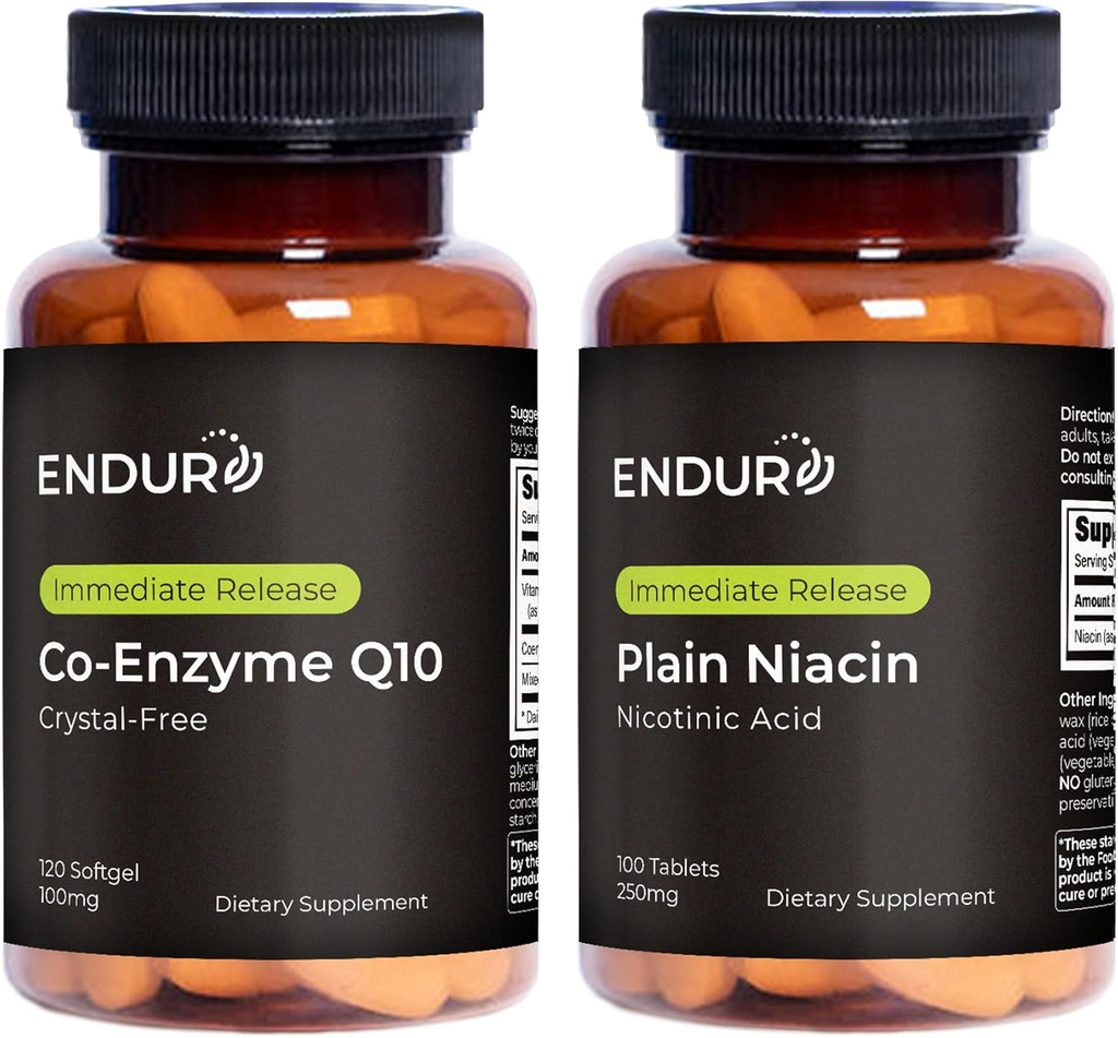 Endurance producten Co-Enzyme Q10 Crystal-Free (120 softgels) B3 Plain Niacin