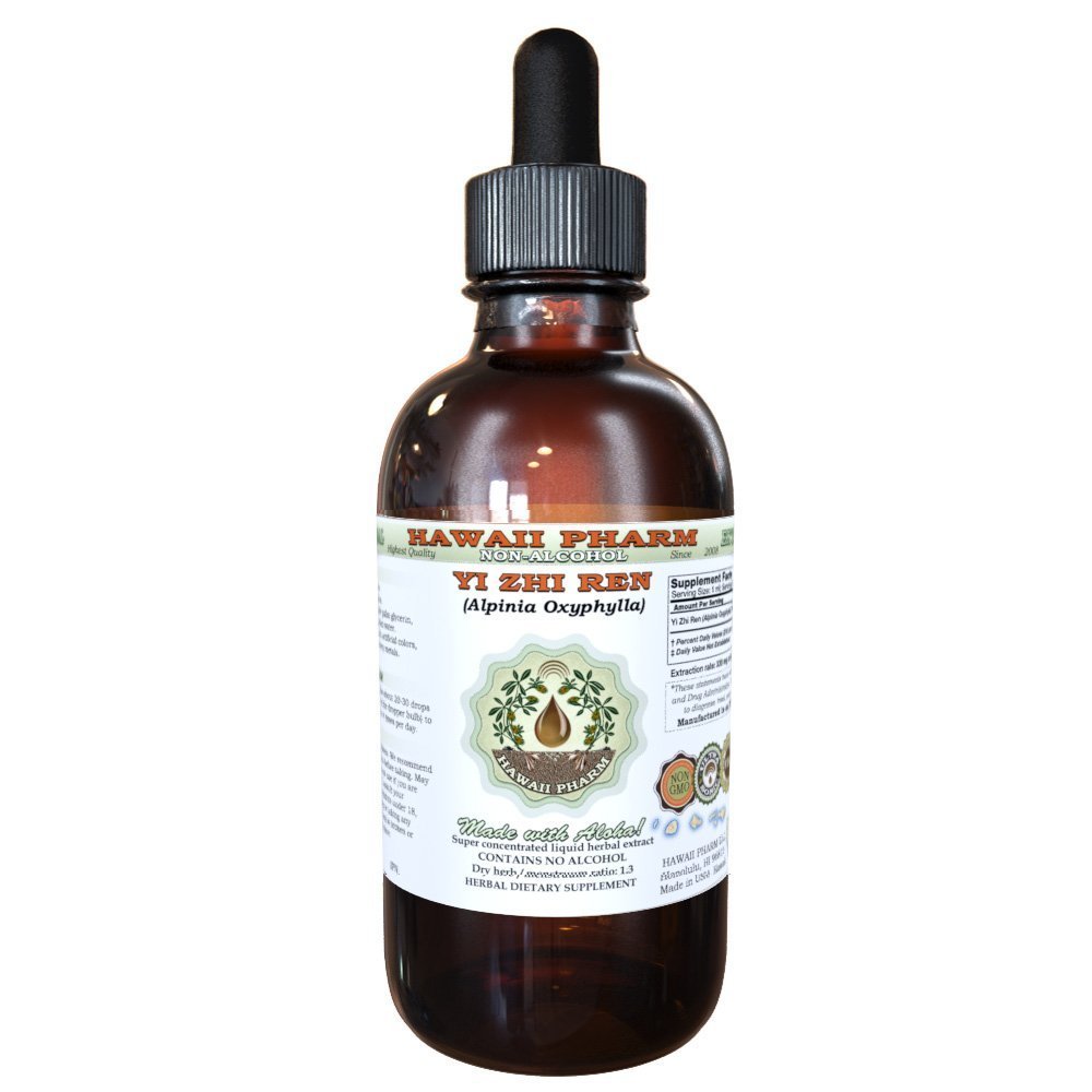 Yi Zhi Ren Alcoholvrije Liquid Extract, Yi Zhi Ren, Sharpleaf Galangal (Alpinia Oxyphylla) Fruit Glycerite Natural Herbal Supplement, Hawaii Pharm, USA 2 fl.oz
