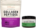 Collageen Peptides & Beyond Greens Hair, Skin, Nail, and Joint Support + Immune Boost, Detox, & Energy