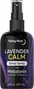 Piping Rock Melatonine Slaapspray voor volwassenen 8 fl oz met Melatonine & Lavendel voor kussen, kamer & lichaam 