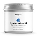 Ultra High Purity Hyaluronic Acid Capsules 500mg - 95% Natrium Hyaluronaat - Hoog Gezuiverd en Biobeschikbaarheid - Laag Moleculaire Gewicht - Niet GMO Gefermenteerd - 60 Capsules