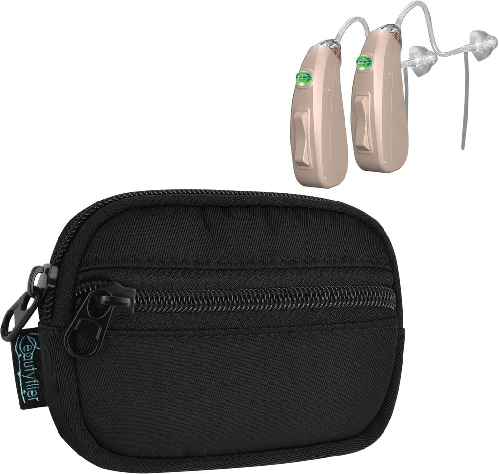 Pochette d'appareil auditif Beautyflier, Taille de poche de l'appareil auditif, Sac de rangement pour amplificateur d'ouïe, Accessoires d'implants Cochlear, Mini porte-monnaie de l'appareil auditif (cas seulement)