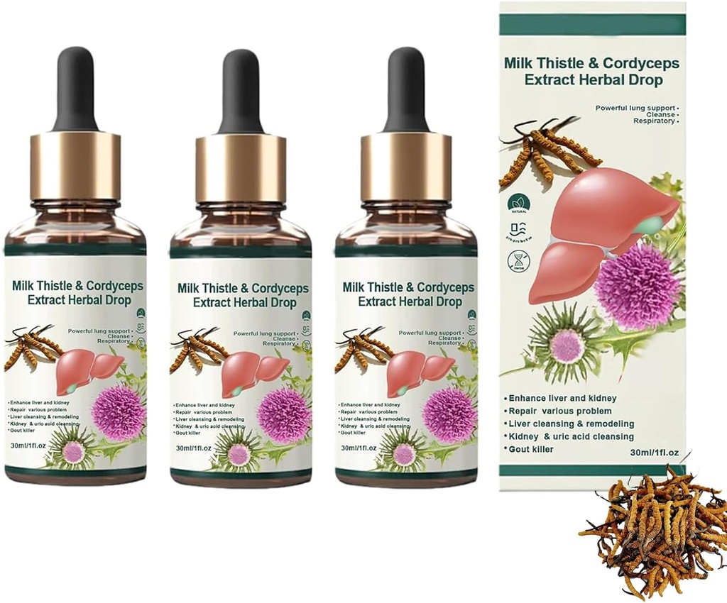 Extrait de Cordyceps Sinensis - gouttes de défrichage pulmonaire - Clean & Breathe,Promeuve l'auto-nettoyage des poumons, gouttes de nettoyage pulmonaire à base de plantes