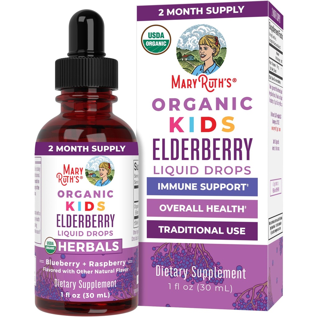MaryRuth Organics USDA Biologische Vlierbes Liquid Drops for Kids 