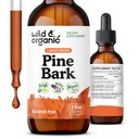 Wild & Organic Pine Bark Extract Tinctuur - Antioxidant Support - Pinus Pinaster Supplementen - French Maritime Bark Liquid Drops - 2-maand supply - Vegan, Alcohol & Sugar-Free - 2 fl oz