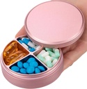 Metalen pil Organizer 4 Compartiments - Portable Travel Pill Case Dagelijkse, waterdichte pil Box voor de portemonnee, Compacte pil houder Medicine Container Dispensers voor Vitamine Cod Lever Olie Supplement Roze
