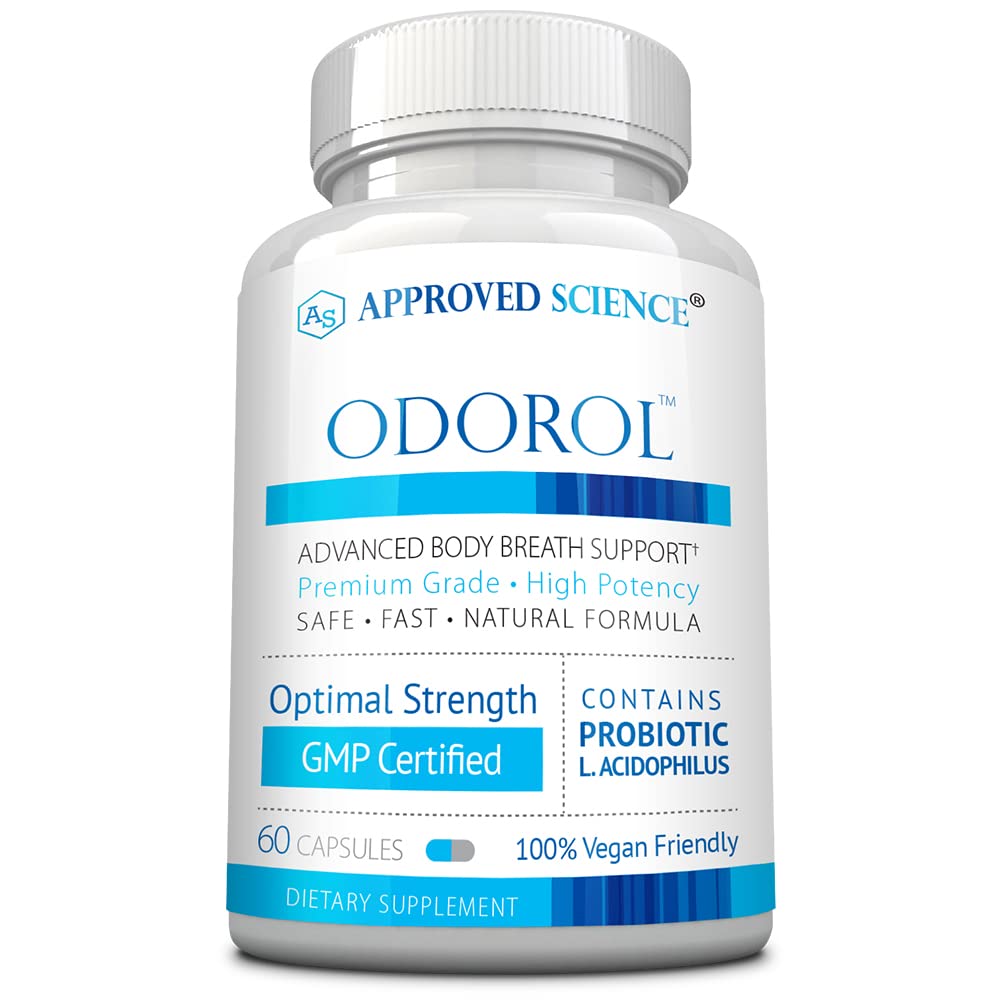 Goedgekeurde Science Odorol - 60 Capsules - Freshen Bad Breath and Body Odor - Bevat L.acidophilus, Green Tea, Magnolia Bark, Peppermint Oil, and Fennel - All Natural, Vegan Friendly, Non-GMO