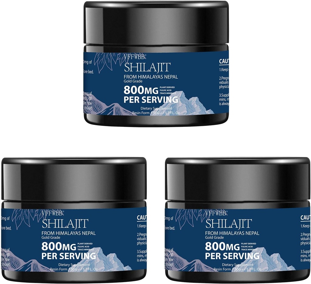800 mg Shilajit Pure Himalaya Organic Shilajit Resin-Gold Grade Shilajit voor mannen en vrouwen met 85+ Trace Mineralen & Fulvic Acid-100% Natural Shilajit Supplement voor energie & Immune Ondersteuning -50 Gram