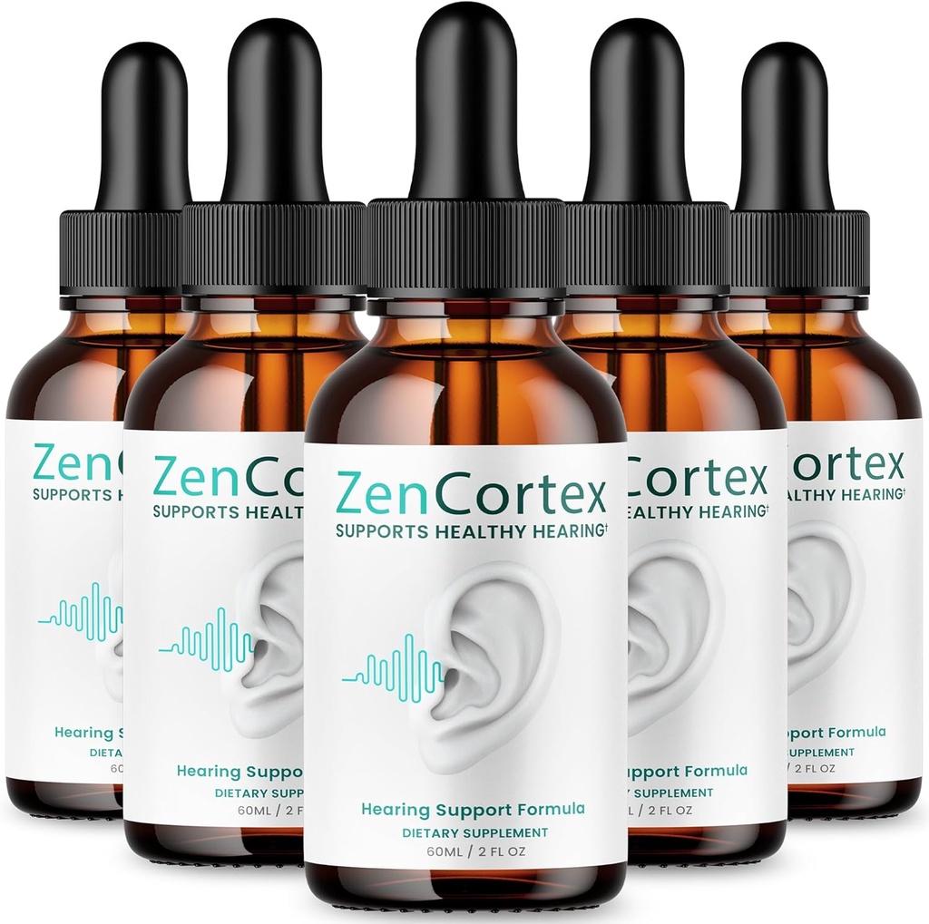 (5 Pack) Zencortex voor Tinnitus Relief - Officiële Formule - Zencortex Drops voor Oors, Zen Cortex 24 Tinnitus Drops Liquid Supplement Reviews, Zen Cortex Hearing Support Formula, Zencortex Oral (10oz)