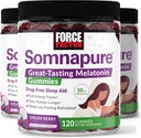 Force Factor Somnapure Gummies met Melatonine voor volwassenen, Niet-Habit-vormende slaaphulpsupplement voor diepe slaap, Blijf langer slapen, Wake Up Refreshed, Droom Berry Flavor, 360 Gummies (Pack of 3)