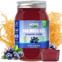 ACEYO (18 OZ) Irish Sea Moss Gel Biologische Raw Vegan Blueberry Smaak 102 Vitaminen en Mineralen Wild Geoogste Non-GMO Immune Defense Booster Thyroid Digestieve Ondersteuning