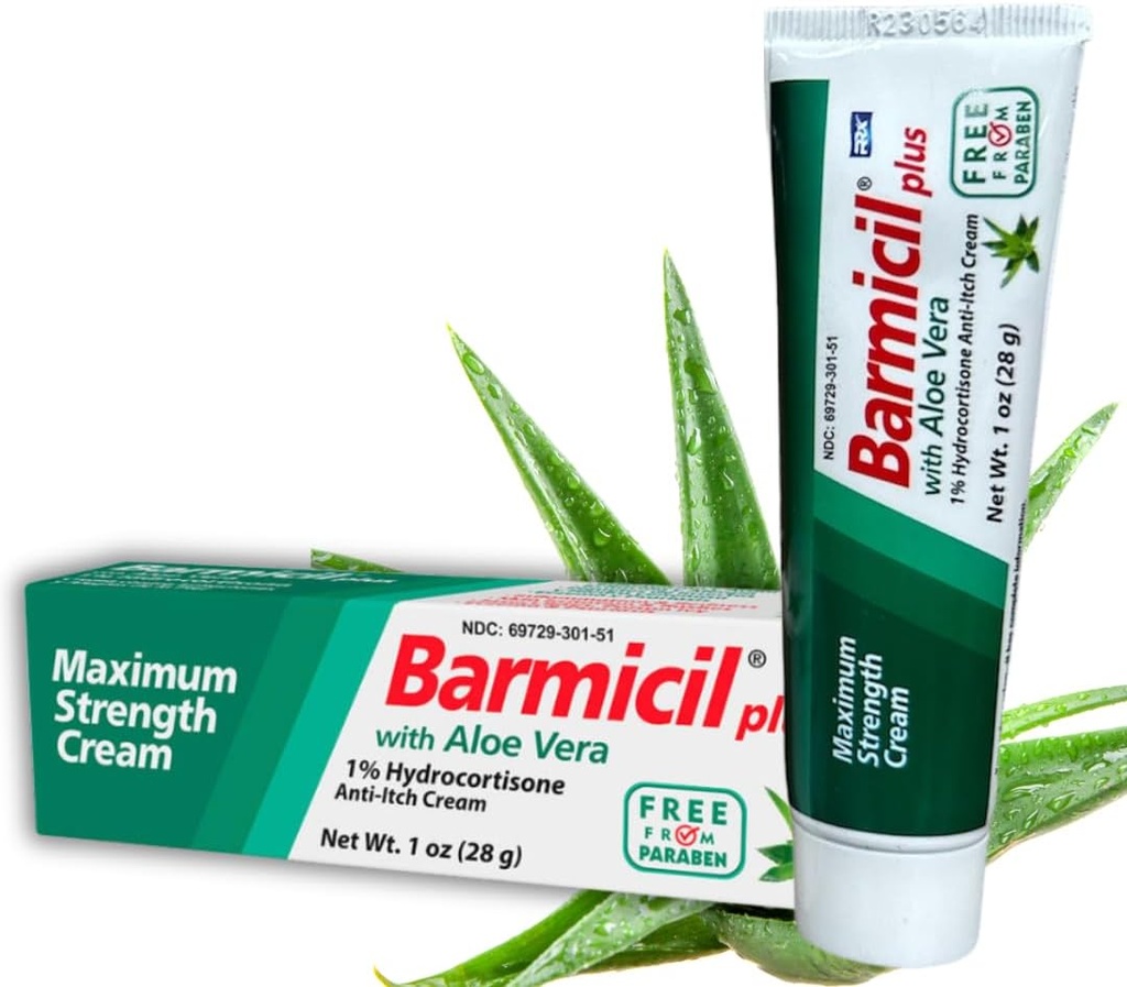 Plus Cream Skin Allergieën Aloë Vera met 1% Hydrocortison Maximale sterkte Anti-Itch Bevat 1 oz Tube (28 Gram) Verlicht huidallergieën