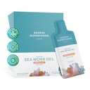 Akasha Superfoods Irish Sea Moss Gel, Liposomale Seamoss met Ierse Zee Mos, Vitamine E, Citrus, Biologische Vanille, Glycerine, Huid, Energie & Gut Health Ondersteuning voor vrouwen & Mannen, Zoete Citrus smaak, 30 Ct