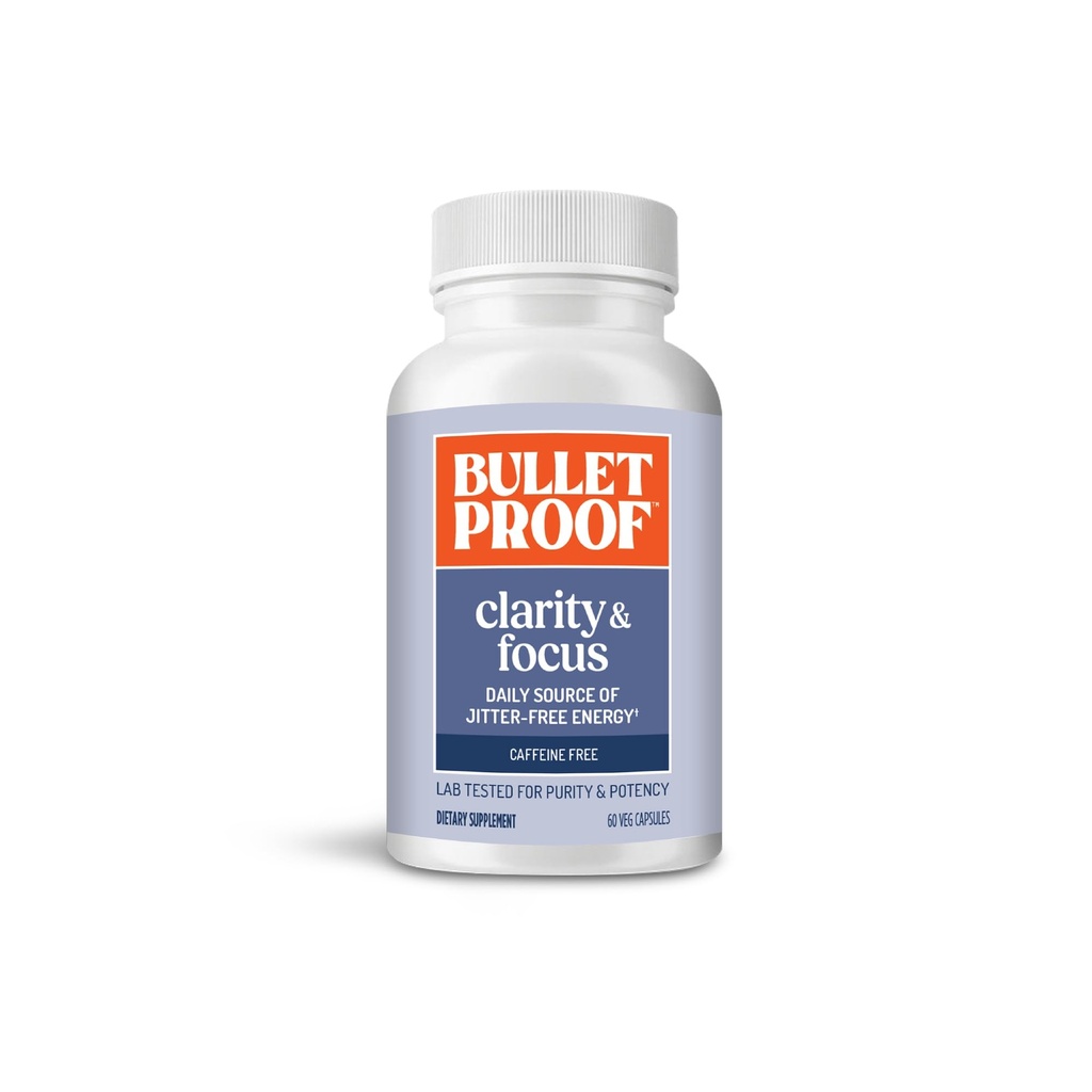 Bulletproof Clarity & Focus Capsules, 60 Count, Cafeine-Free Supplement ter bevordering van geestelijke helderheid en alertheid, voorheen genoemd Smart Mode, verpakking mei Vary