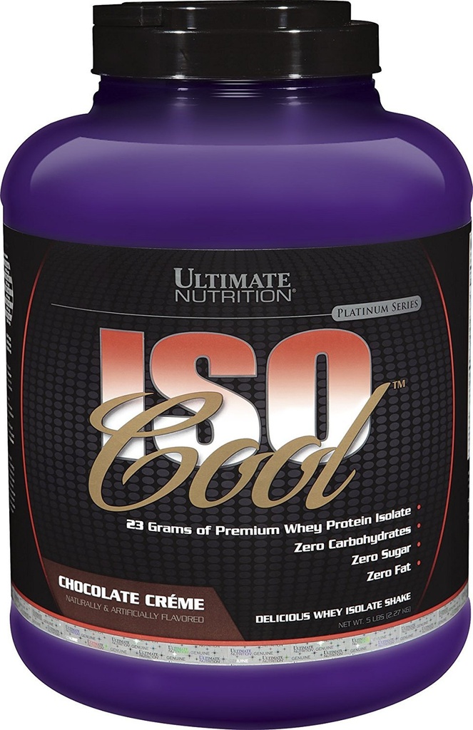 Ultimate Nutrition ISO Cool Whey Isolaat Protein Powder - Keto-Friendly - Sugar, Carb en Fat-Free - 23 Gram Proteine Per Serving, Chocolade, 5 Pond