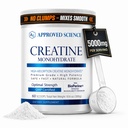 Goedgekeurde Science Creatine Monohydraat Poeder met BioPerine - Ondersteunt Lean Muscle Growth and Recovery - 60 Servings - 5g Per Serving - Unflavored - Non-GMO, Vegan