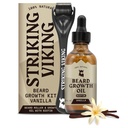 Opvallende Viking baard groei olie - 2 fl oz, Pack van 1, Vanille - Verdikende baard olie met Jojoba & Argan Extracten - Bevordert gezichtsgroei en doelen Patchy gebieden - Biotin versterkt