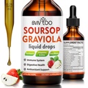 Soursop Graviola Liquid Drops for Cell Support & Regeneration, Immune Boost, Relax, Lever en Slaap, Soursop Bitters Liquid, Sugar/Gluten Free, Natural Aardbeien smaak - 2 Fl Oz (60ml) Fles