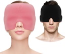 Migraine Hoofdpijn Relief Cap, Gel Cooling Eye Mask, Migraine Relief Cap Hot & Cold Therapy Hangover Hat Mask Odorless Migraine Hoofdpijn Hat voor Sinus, Puffy Eyes, Spanning, Stress Relief - Roze